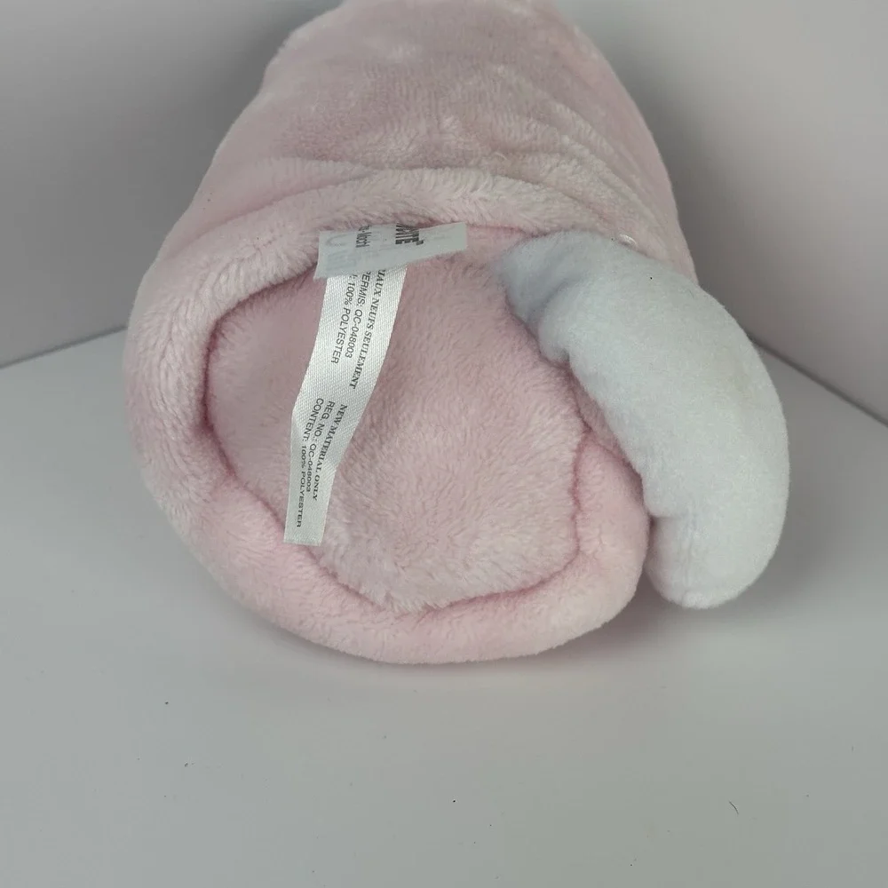 UNCUTE PURRITOS MOCHI WHITE KITTEN BABY WRAPPED IN PINK LOVEY BLANKET PLUSH